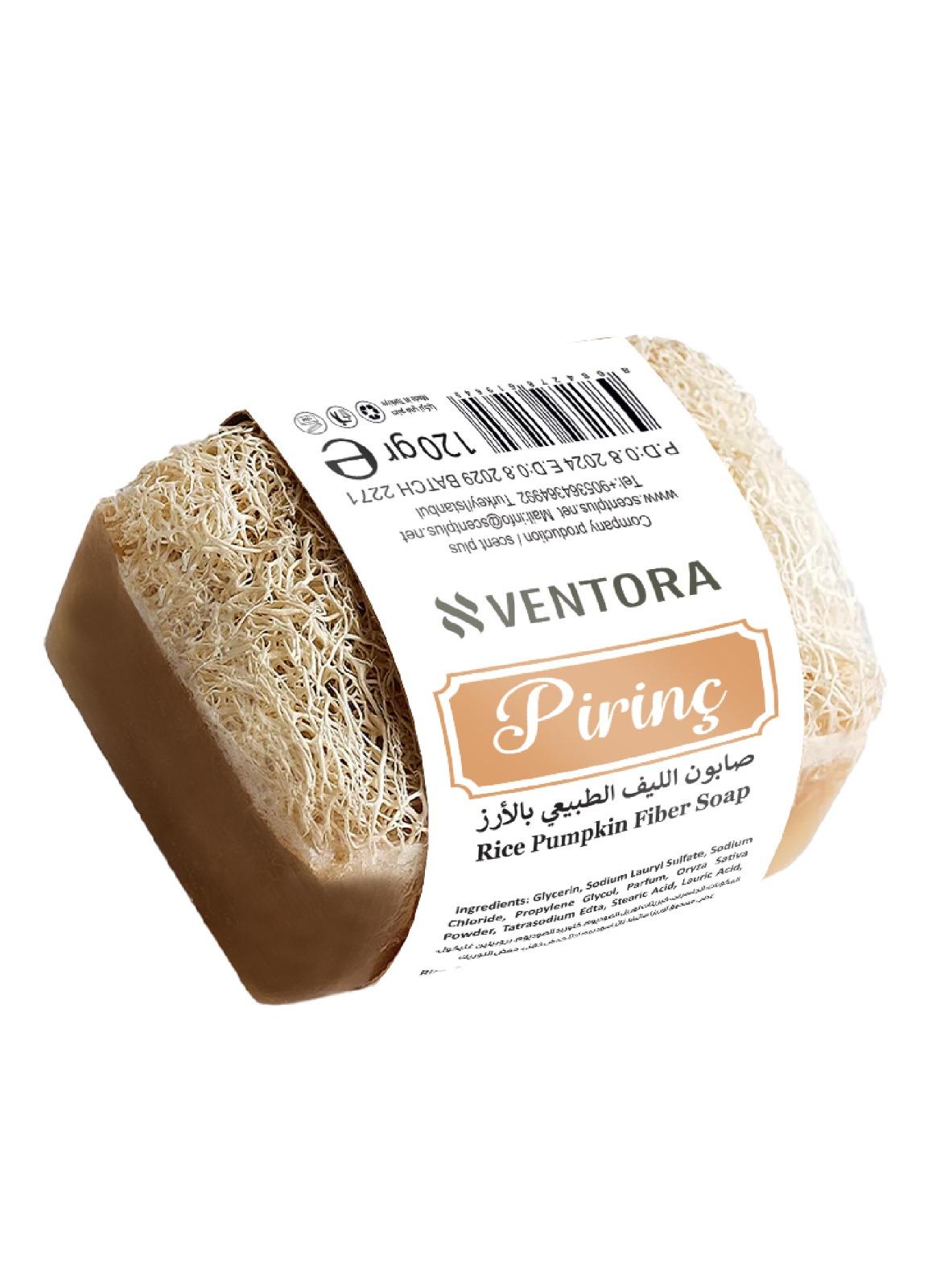 VENTORA Rice Pumpkin Fiber Soap - Brightening & Exfoliating Bar