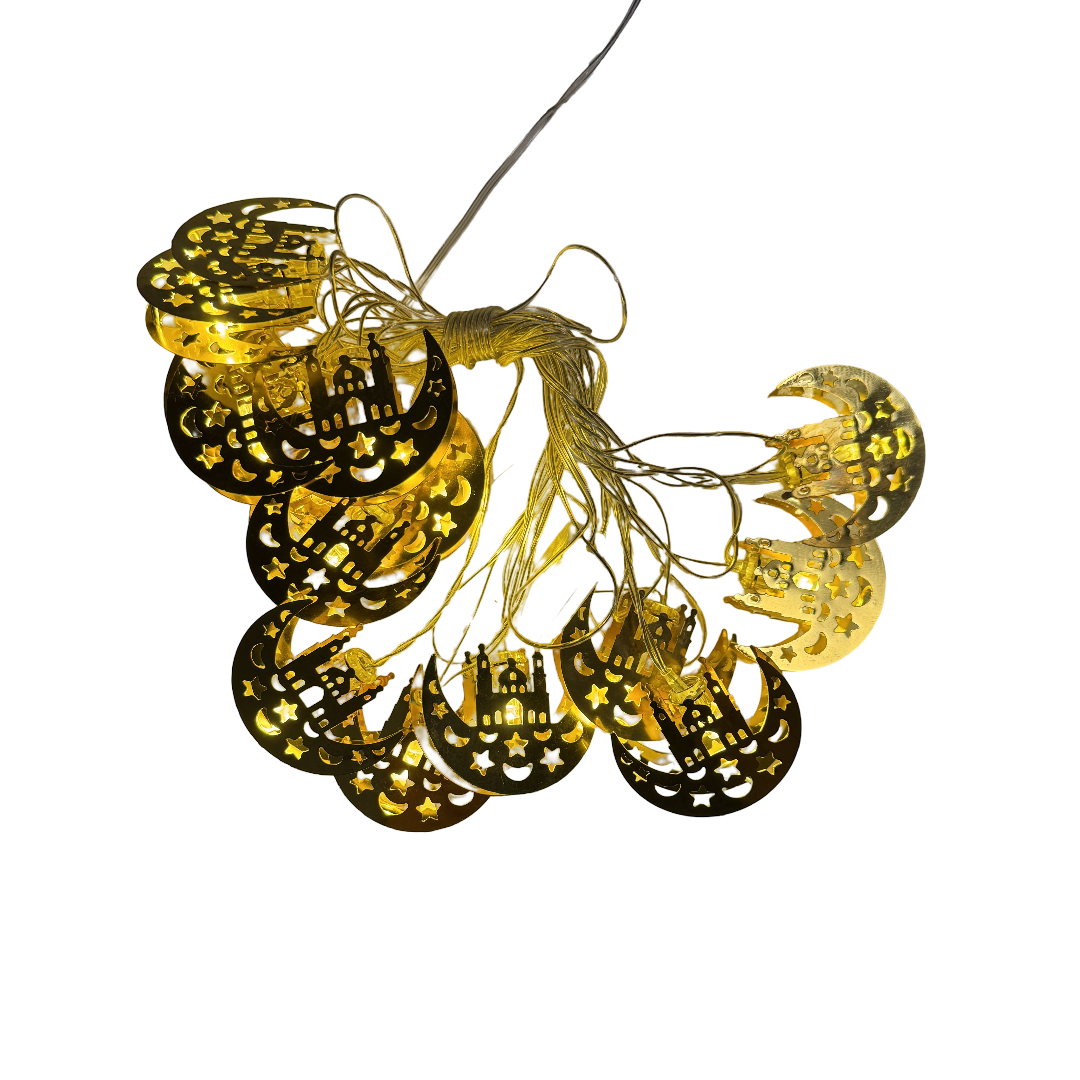 Ramadan Eid Metal Shapes String LED Lights