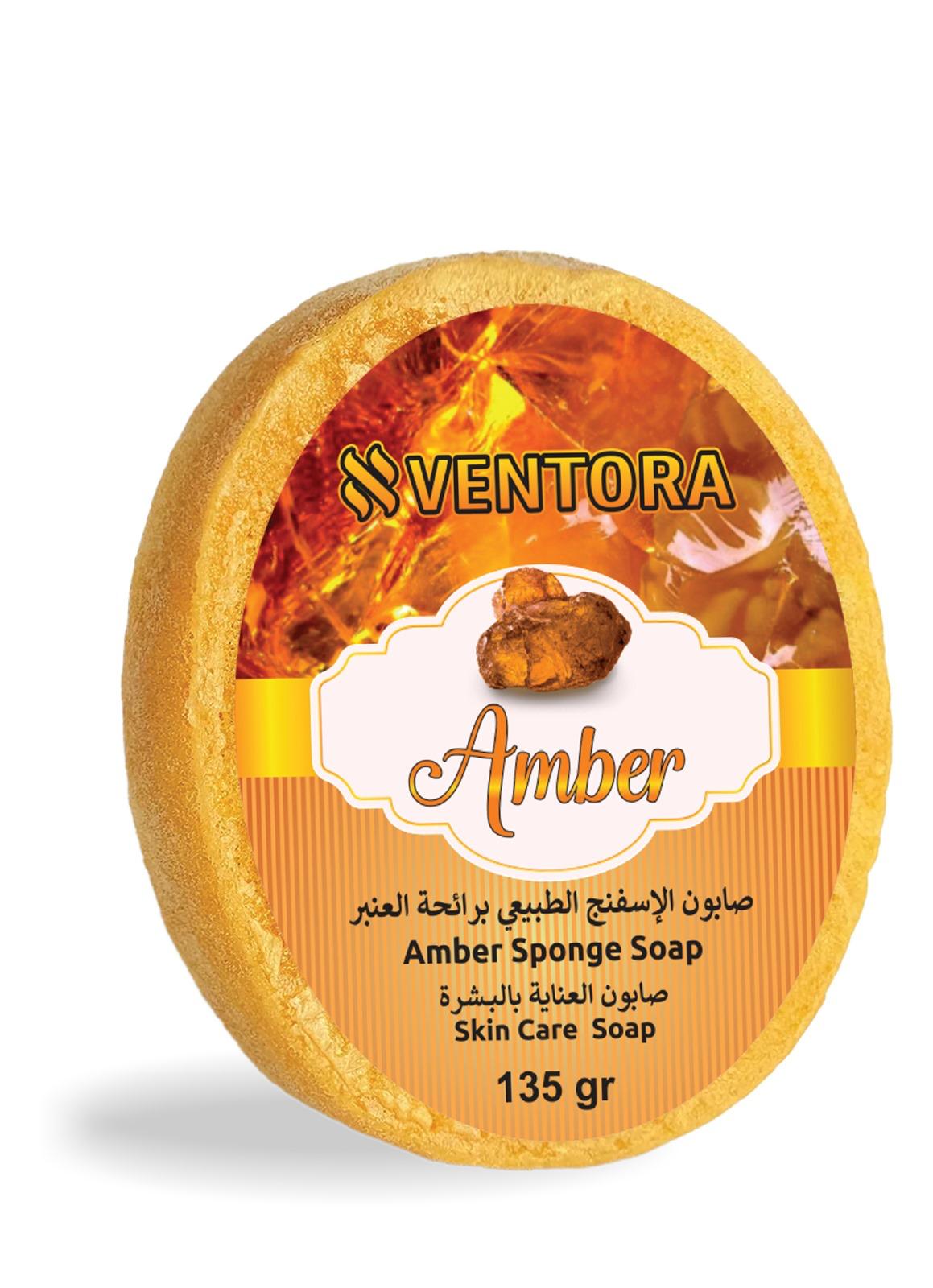 VENTORA Amber Natural Sponge Soap - Warm & Luxurious Bar