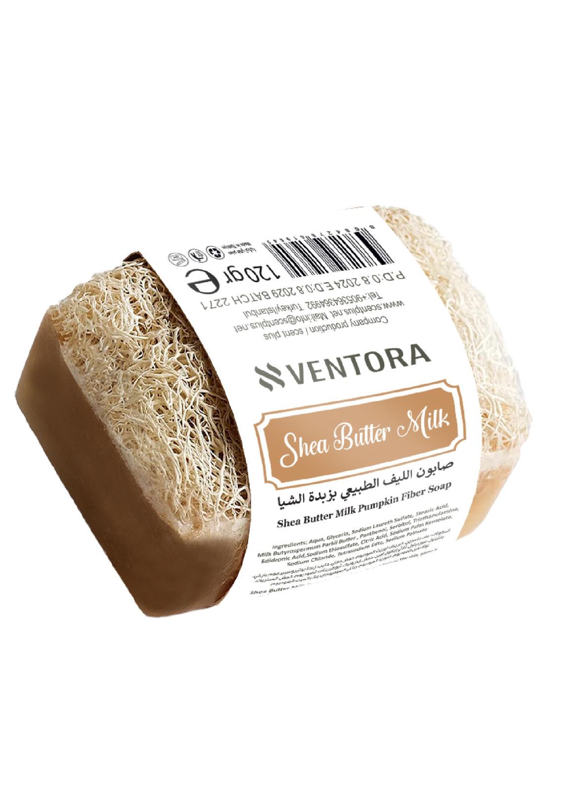 VENTORA Shea Butter Milk & Pumpkin Fiber Soap - Ultra-Nourishing & Exfoliating Bar