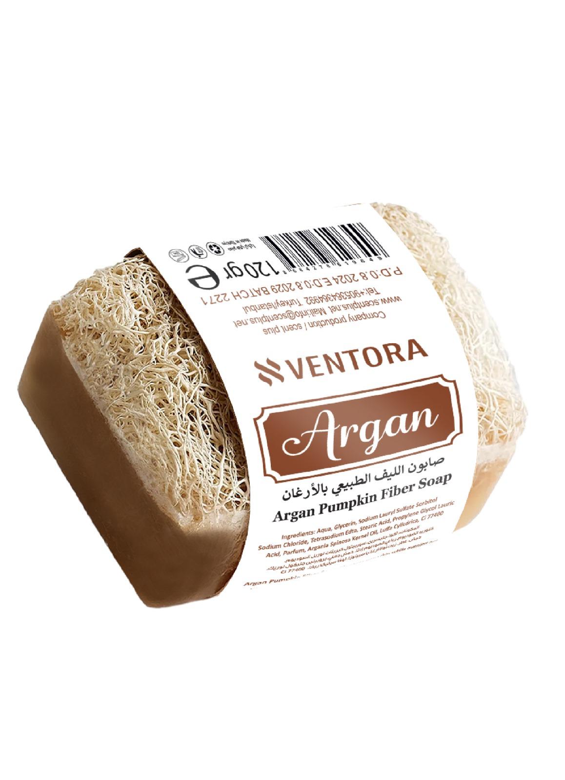 VENTORA Argan Pumpkin Fiber Soap - Hydrating & Exfoliating Bar