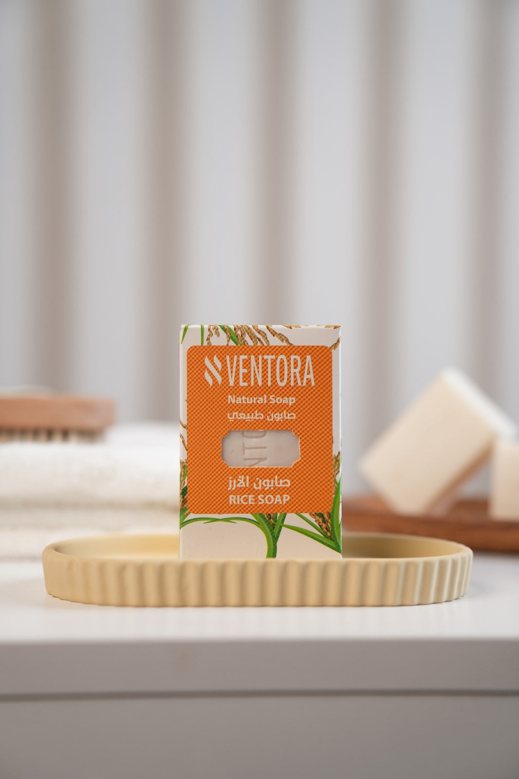 VENTORA Natural Rice Soap with Crisulogic Solution – Gentle Exfoliating Bar for Radiant Skin