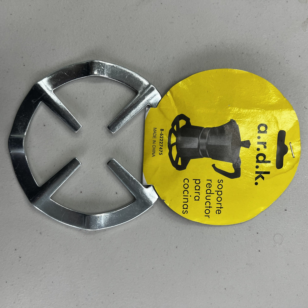 a.r.d.k. steel gas stove reducer ring with yellow label card, code B-6227475