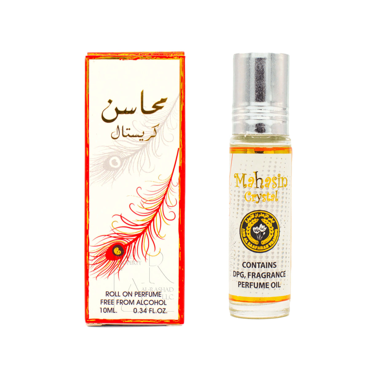 Mahasin Crystal by Ard Al Zaafaran, 10ml alcohol-free roll-on concentrated perfume oil